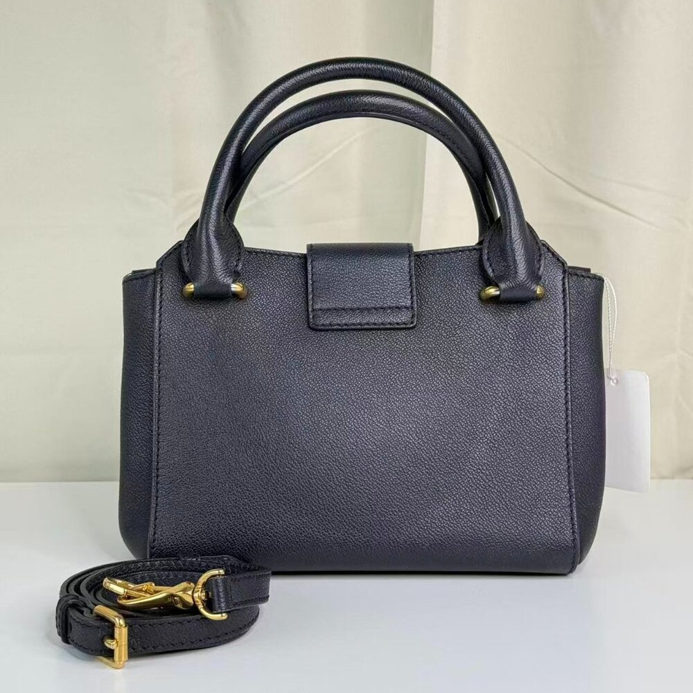Burberry Black Leather Buckle Shoulder Bag Crossbody with Gold Tone Hardware - Picture 3 of 10
